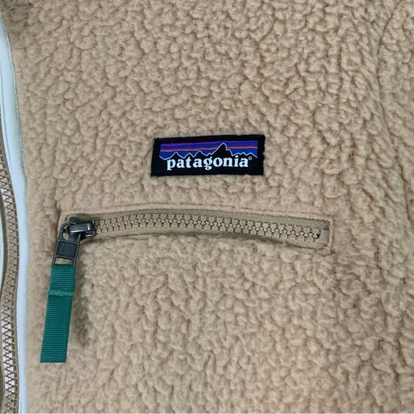 Patagonia womens retro pile fleece marsupial pull over sweater M - Picture 6 of 9